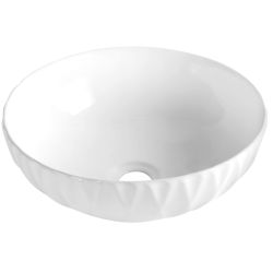 Umywalka nablatowa okrągła 40 cm Kerra KR-33 biały połysk