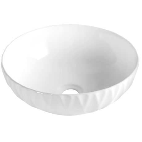 Przejdź do produktu Umywalka nablatowa okrągła 40 cm Kerra KR-33 biały połysk