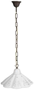 LAMPEDUSA lampa wisząca E27, 60W, 230V, IP21, klosz ceramiczny 30cm, mosiężny łańcuch