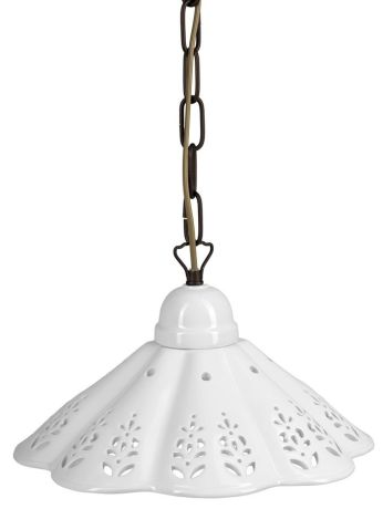 Przejdź do produktu LAMPEDUSA lampa wisząca E27, 60W, 230V, IP21, klosz ceramiczny 30cm, mosiężny łańcuch