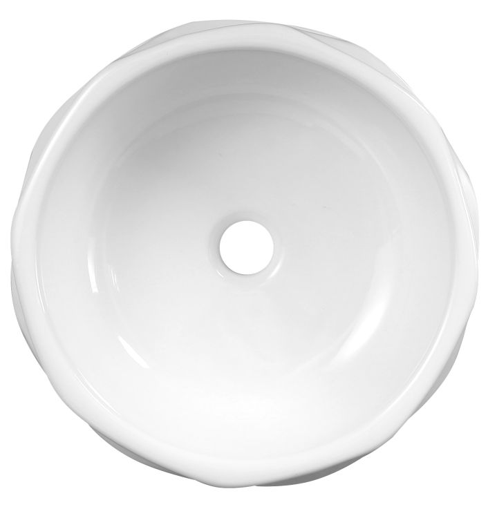 Umywalka nablatowa okrągła 40 cm Kerra KR-01 biały połysk