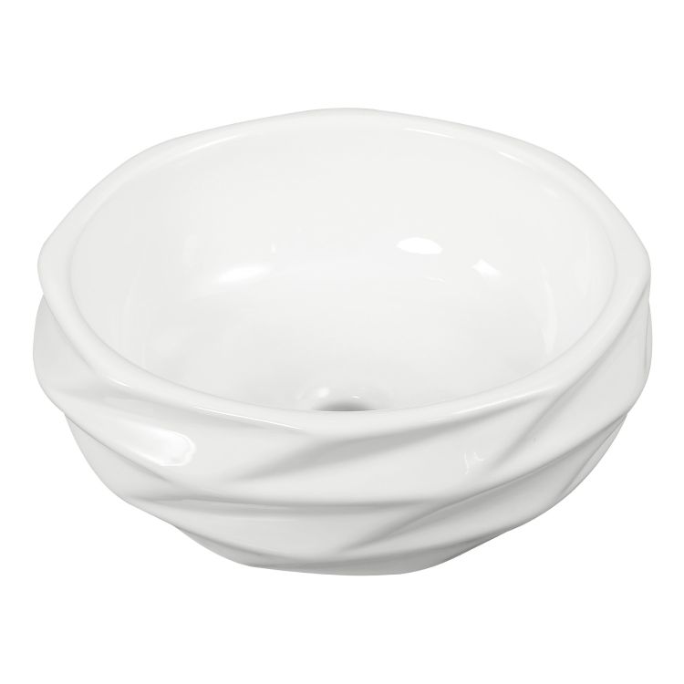 Umywalka nablatowa okrągła 40 cm Kerra KR-01 biały połysk
