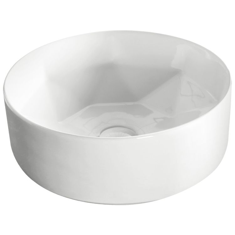 Umywalka nablatowa okrągła 40 cm Kerra KR-57 biały połysk