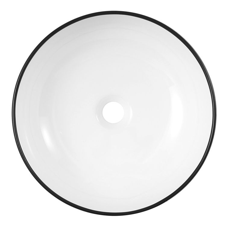 Umywalka nablatowa okrągła 41,5 cm Kerra KR-98WH/BL biały połysk/czarny