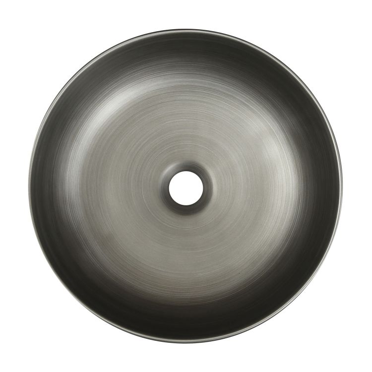 Umywalka nablatowa okrągła 41,5 cm srebrno-szara Kerra KR-98SILVER