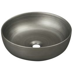 Umywalka nablatowa okrągła 41,5 cm srebrno-szara Kerra KR-98SILVER