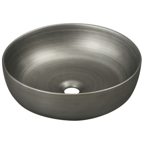 Przejdź do produktu Umywalka nablatowa okrągła 41,5 cm srebrno-szara Kerra KR-98SILVER