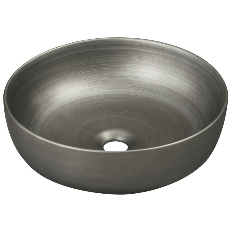 Umywalka nablatowa okrągła 41,5 cm srebrno-szara Kerra KR-98SILVER