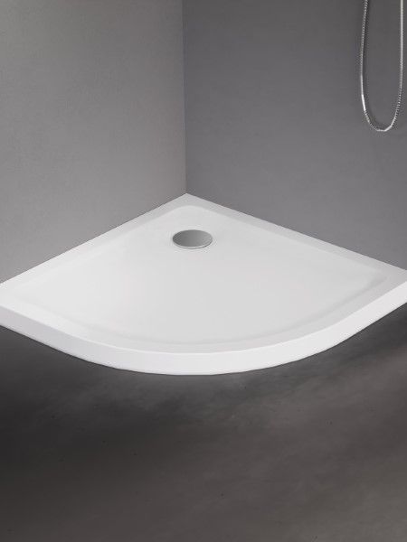 BRODZIK MILD PÓŁOKRĄGŁY BIAŁY AKRYLOWY 90x90x4,5