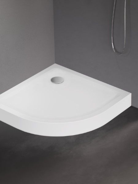 BRODZIK MILD PÓŁOKRĄGŁY BIAŁY AKRYLOWY 90x90x11,5