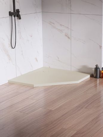 Przejdź do produktu BRODZIK NEX SHADE PIĘCIOKĄTNY BEŻOWY - STRUKTURA KONGLOMERATOWY 90x90x3,5
