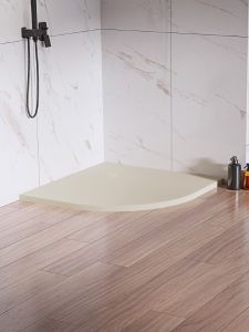 BRODZIK NEX SHADE PÓŁOKRĄGŁY BEŻOWY - STRUKTURA KONGLOMERATOWY 80x80x3,5