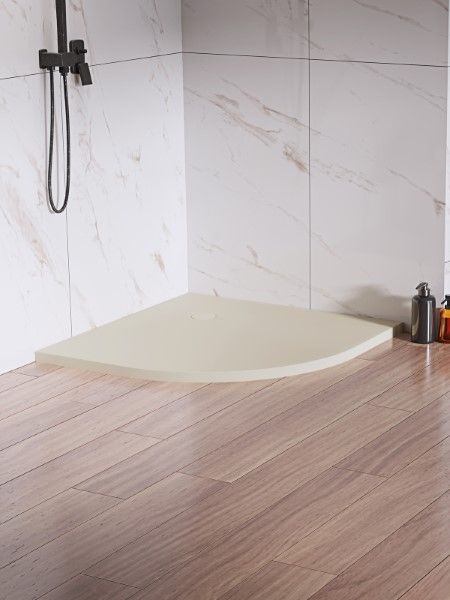 BRODZIK NEX SHADE PÓŁOKRĄGŁY BEŻOWY - STRUKTURA KONGLOMERATOWY 80x80x3,5