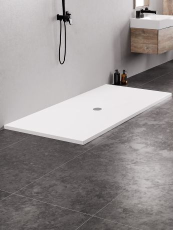 Przejdź do produktu BRODZIK NEX PROSTOKĄTNY BIAŁY KONGLOMERATOWY 200x100x3,5