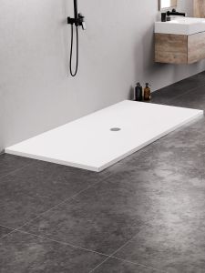 BRODZIK NEX PROSTOKĄTNY BIAŁY KONGLOMERATOWY 180x90x3,5