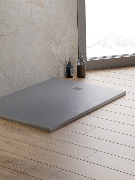BRODZIK MORI PROSTOKĄTNY SZARY KONGLOMERATOWY 120x80x3