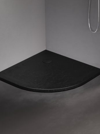 Przejdź do produktu BRODZIK MILD STONE PÓŁOKRĄGŁY CZARNY AKRYLOWY 90x90x4,5