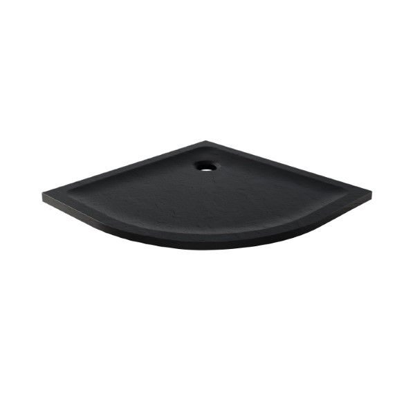 BRODZIK MILD STONE PÓŁOKRĄGŁY CZARNY AKRYLOWY 90x90x4,5