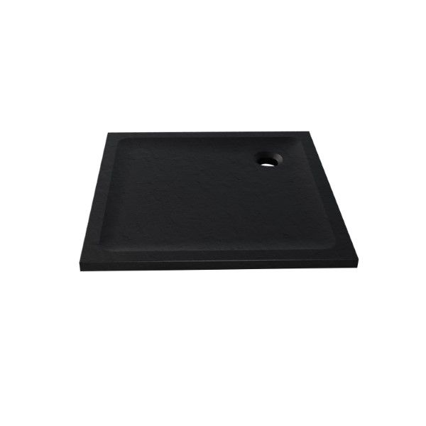 BRODZIK MILD STONE KWADRATOWY CZARNY AKRYLOWY 90x90x4,5