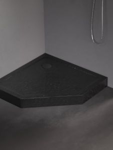 BRODZIK MILD STONE PIĘCIOKĄTNY CZARNY AKRYLOWY 90x90x11,5