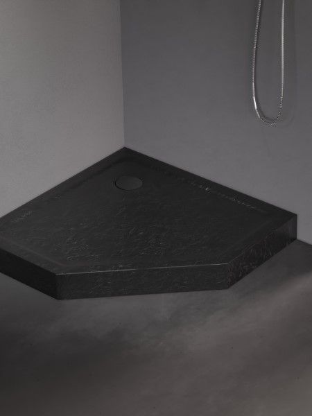 BRODZIK MILD STONE PIĘCIOKĄTNY CZARNY AKRYLOWY 90x90x11,5