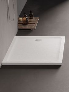 BRODZIK MILD STONE PROSTOKĄTNY CZARNY AKRYLOWY 80x90x4,5