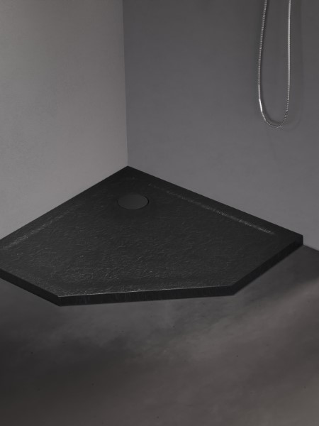 BRODZIK MILD STONE PIĘCIOKĄTNY CZARNY AKRYLOWY 80x80x4,5