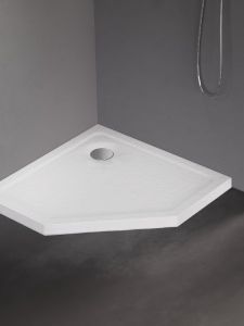 BRODZIK MILD STONE PIĘCIOKĄTNY BIAŁY AKRYLOWY 80x80x4,5