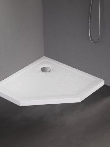 BRODZIK MILD STONE PIĘCIOKĄTNY BIAŁY AKRYLOWY 80x80x4,5