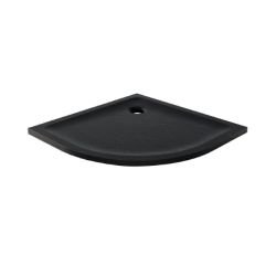 BRODZIK MILD STONE PÓŁOKRĄGŁY CZARNY AKRYLOWY 80x80x4,5