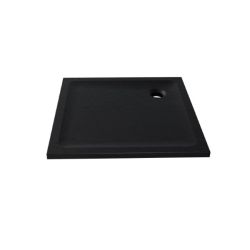BRODZIK MILD STONE KWADRATOWY CZARNY AKRYLOWY 80x80x4,5