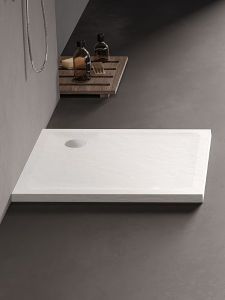 BRODZIK MILD STONE KWADRATOWY BIAŁY AKRYLOWY 80x80x4,5
