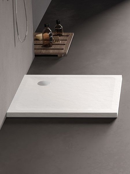 BRODZIK MILD STONE KWADRATOWY BIAŁY AKRYLOWY 80x80x4,5