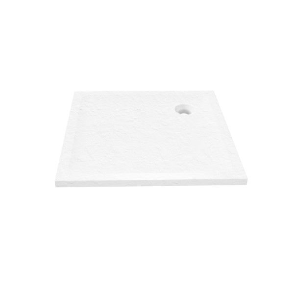 BRODZIK MILD STONE KWADRATOWY BIAŁY AKRYLOWY 80x80x4,5