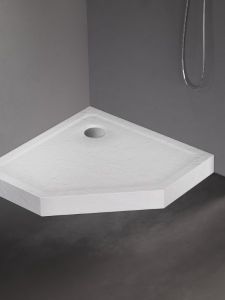 BRODZIK MILD STONE PIĘCIOKĄTNY BIAŁY AKRYLOWY 80x80x11,5
