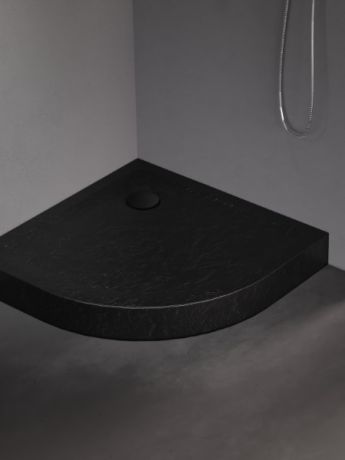 Przejdź do produktu BRODZIK MILD STONE PÓŁOKRĄGŁY CZARNY AKRYLOWY 80x80x11,5