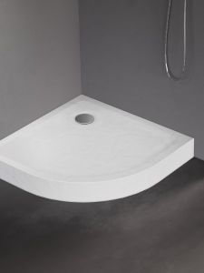 BRODZIK MILD STONE PÓŁOKRĄGŁY BIAŁY AKRYLOWY 80x80x11,5