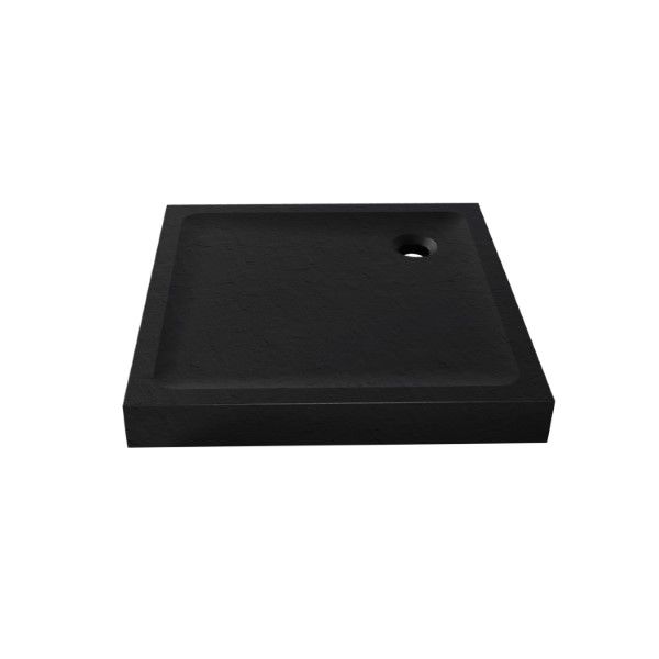 BRODZIK MILD STONE KWADRATOWY CZARNY AKRYLOWY 80x80x11,5