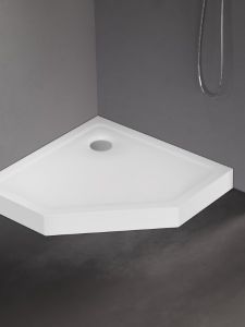 BRODZIK MILD PIĘCIOKĄTNY BIAŁY AKRYLOWY 80x80x11,5
