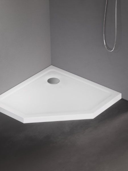 BRODZIK MILD PIĘCIOKĄTNY BIAŁY AKRYLOWY 80x80x4,5