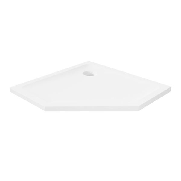 BRODZIK MILD PIĘCIOKĄTNY BIAŁY AKRYLOWY 80x80x4,5