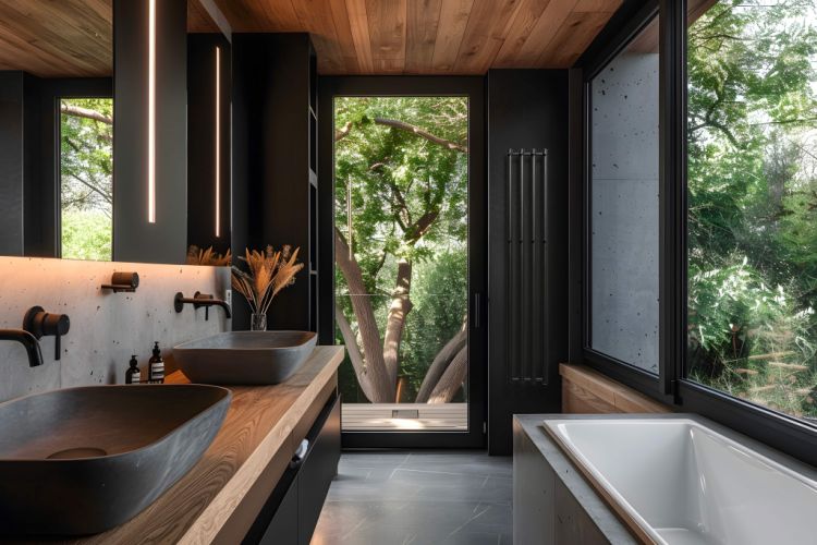 Grzejnik łazienkowy pionowy 26,6x150 cm PMH Rosendal R2BL czarny