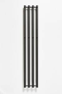 Grzejnik łazienkowy pionowy 42x95 cm PMH Rosendal R1BL/6 czarny mat