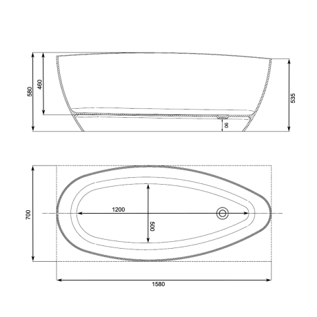 Przejdź do produktu Wanna wolnostojąca 158x70 cm Darfor Como WW/COMO158/BMZ biały połysk/biały mat