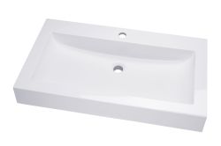 Umywalka nablatowa prostokątna 80x46 cm Darfor UM/N/80x46/01/BP biały połysk