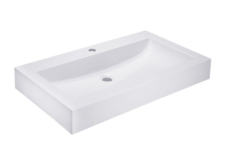 Umywalka nablatowa prostokątna 80x46 cm Darfor UM/N/80x46/01/BP biały połysk