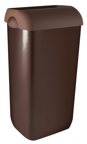 Przejdź do produktu COLORED ścienny kosz na śmieci z pokrywą 23l, ABS, brązowy