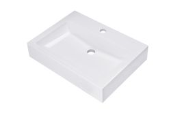 Umywalka nablatowa prostokątna 54x40 cm Darfor UM/N/54x40/01/BP biały połysk