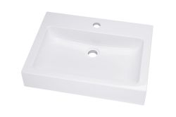 Umywalka nablatowa prostokątna 54x40 cm Darfor UM/N/54x40/01/BP biały połysk