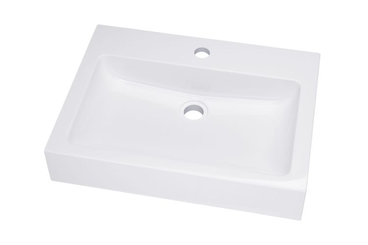 Umywalka nablatowa prostokątna 54x40 cm Darfor UM/N/54x40/01/BP biały połysk